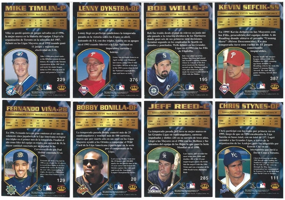 1997 MLB PACIFIC CROWN COLLECTION 24 Near Mint Baseball Card Collection - Image 4 of 4