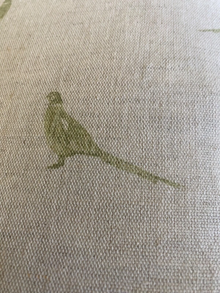 Bird print linen cushion with pad by Alter Me Home - Image 3 of 4