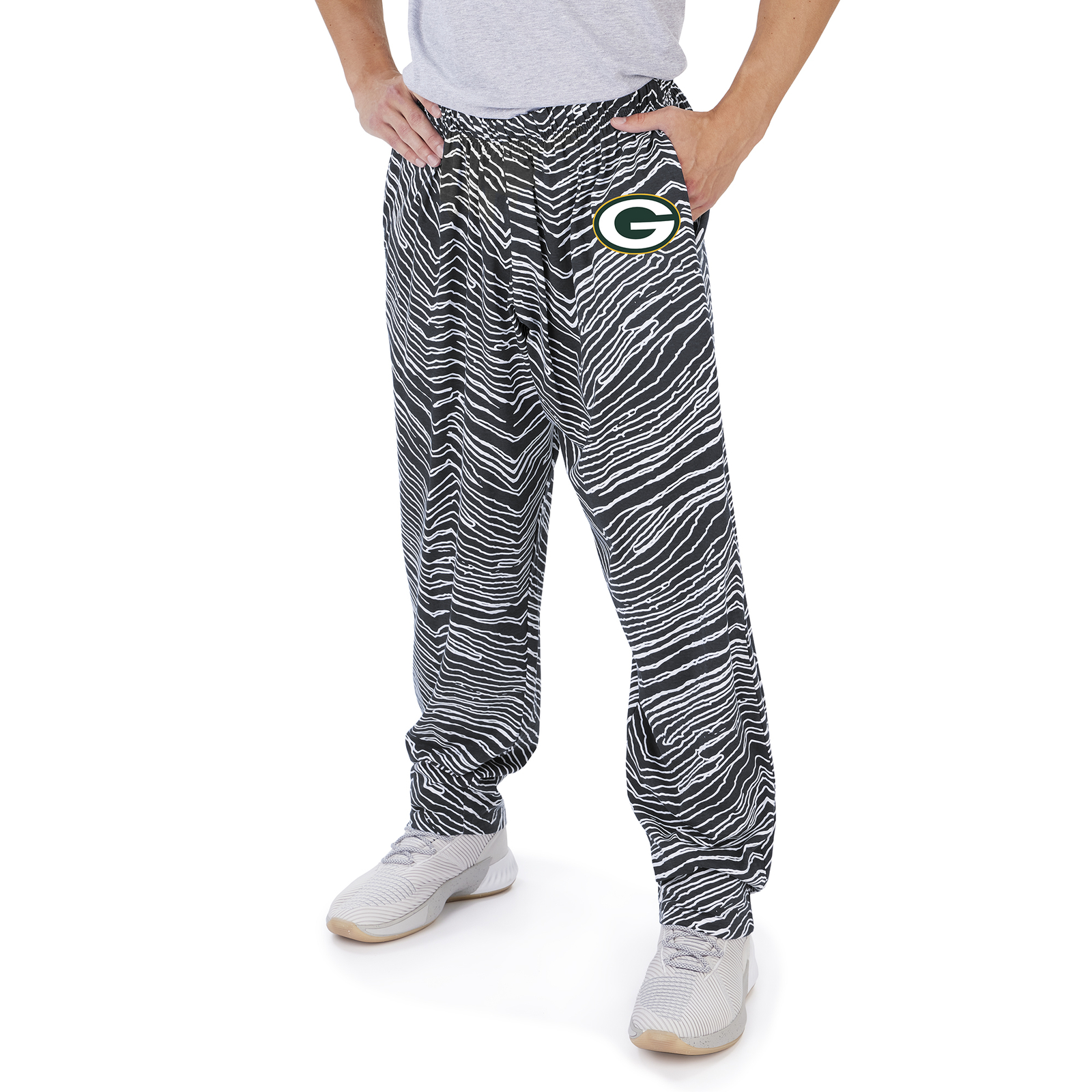Удобные брюки Zubaz NFL Mens Green Bay Packers Zebra Outline