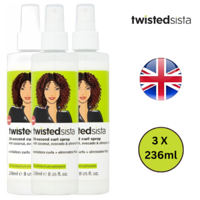 Twisted Sista Curl Spray mit Kokos- und Mandelölen 236 ml - 3er Pack