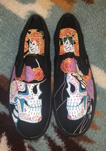 vans day of the dead slip ons