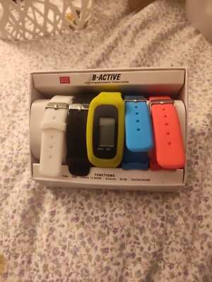 B Active Interchangeable Fitness Tracker 5 Bands - No App Needed Battery Needed 