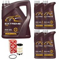 MotoröL Set Mannol Extreme 5W-40 API 9 Liter + ÖLfilter FüR Audi A6 A5 VW 4.2
