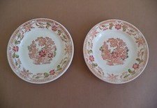 Vedova Besio & figlio coppia piatti ceramica '900 decoro cinese e floreale 22 cm