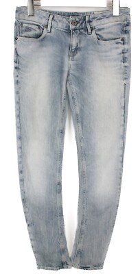 G-STAR 3301 Skinny Jeans Women's W28/L32 Fade Effect Zip Fly Denim Blue