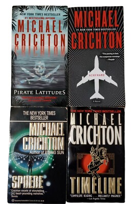 Michael Crichton PB Book Lot Adventure Thriller Pirate Airframe Sphere Timeline