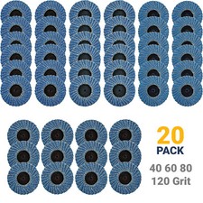 20PCS 2 in Zirconia Quick Change Flap Sanding Disc 40 60 80 120 Grit Die Grinder