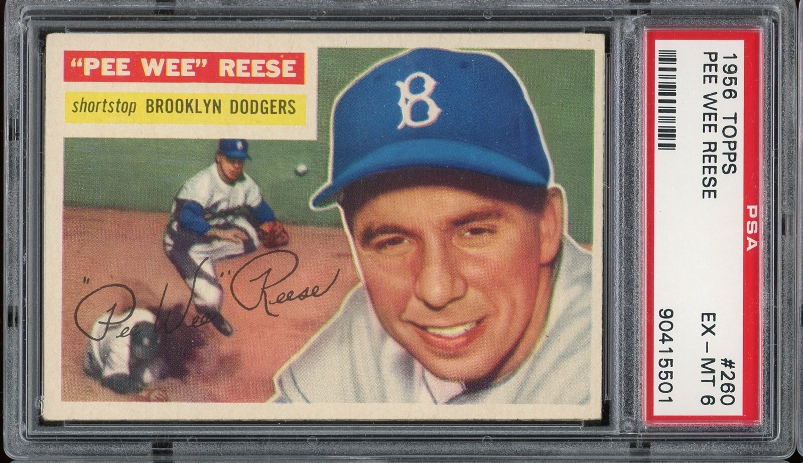 1956 Topps Baseball #260 Pee Wee Reese PSA 6