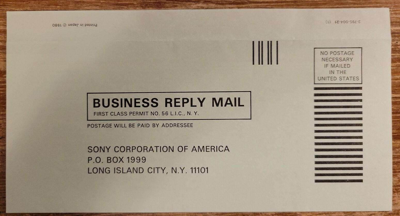 Sony Stereo Turntable System PS242 Operating Instructions, Reg Card