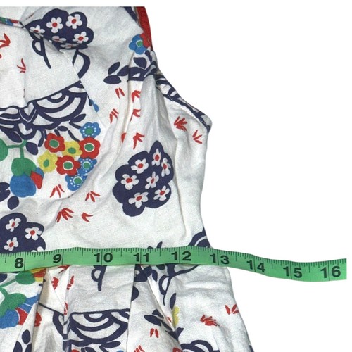 Mini Boden Linen Blend Fun Floral Print Scoop Neck Pin Tuck Dress (9-10yr) ~EUC - Picture 7 of 8