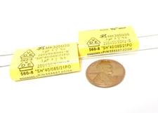 2 pack SK MKP Film Capacitor 200V 3uF, 50/60Hz - Yellow Axial SH MK305U20 558687