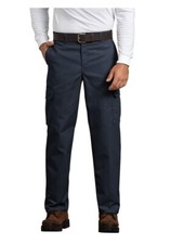 Genuine Dickies Men's Navy Relaxed Fit Straight-Leg Cargo Flex Pants: GP3038DN
