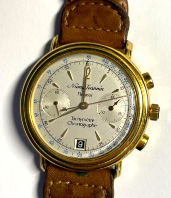 Armbanduhr, Chronograph + Tachymetre von Numa Jeannin, Jubiläumsausgabe 1986  !!