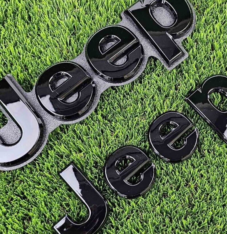 Fit for 2014-2021 Jeep Grand Cherokee Glossy Black Emblem Nameplate Front & Rear