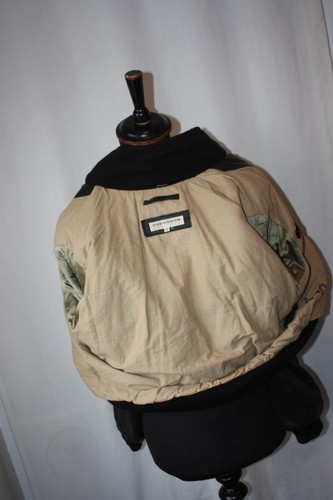 Vtg Chevignon black leather bomber jacket elastic cuff waist kids sz 12yrs - Picture 16 of 19