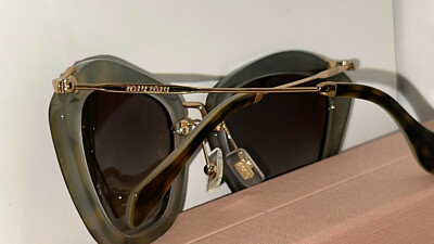 NIB Miu Miu cateye sunglasses Miu Miu SMU10N Cat Eye Green Sunglasses NIB 56MM $550 #41 | eBay main image 3