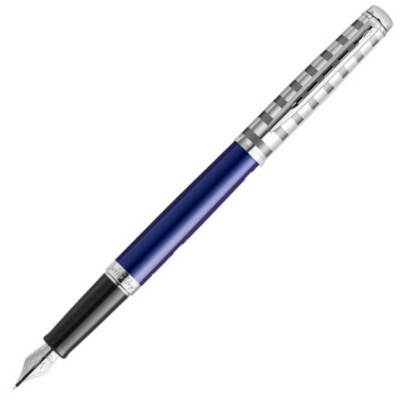 Waterman Hemisphere Deluxe Blue Le Lounge Chrome Trim Fountain Pen Medium Nib