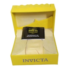 Invicta Classic Watch Display Case Empty Watch Box Storage Yellow w/ Pillow see