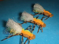 FLY FISHING FLIES - Cinnamon/Orange  FAT ALBERT Size #6 (6 pcs.)