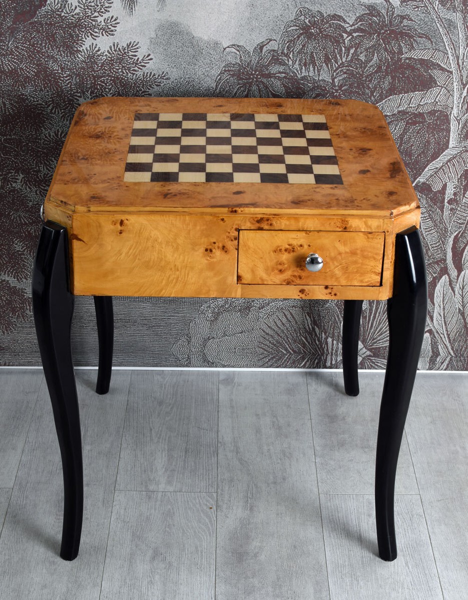 Table De Jeux D'échecs En Marbre – Palazzo INT, Style Antique, Noir Et Blanc, Intérieur/extérieur