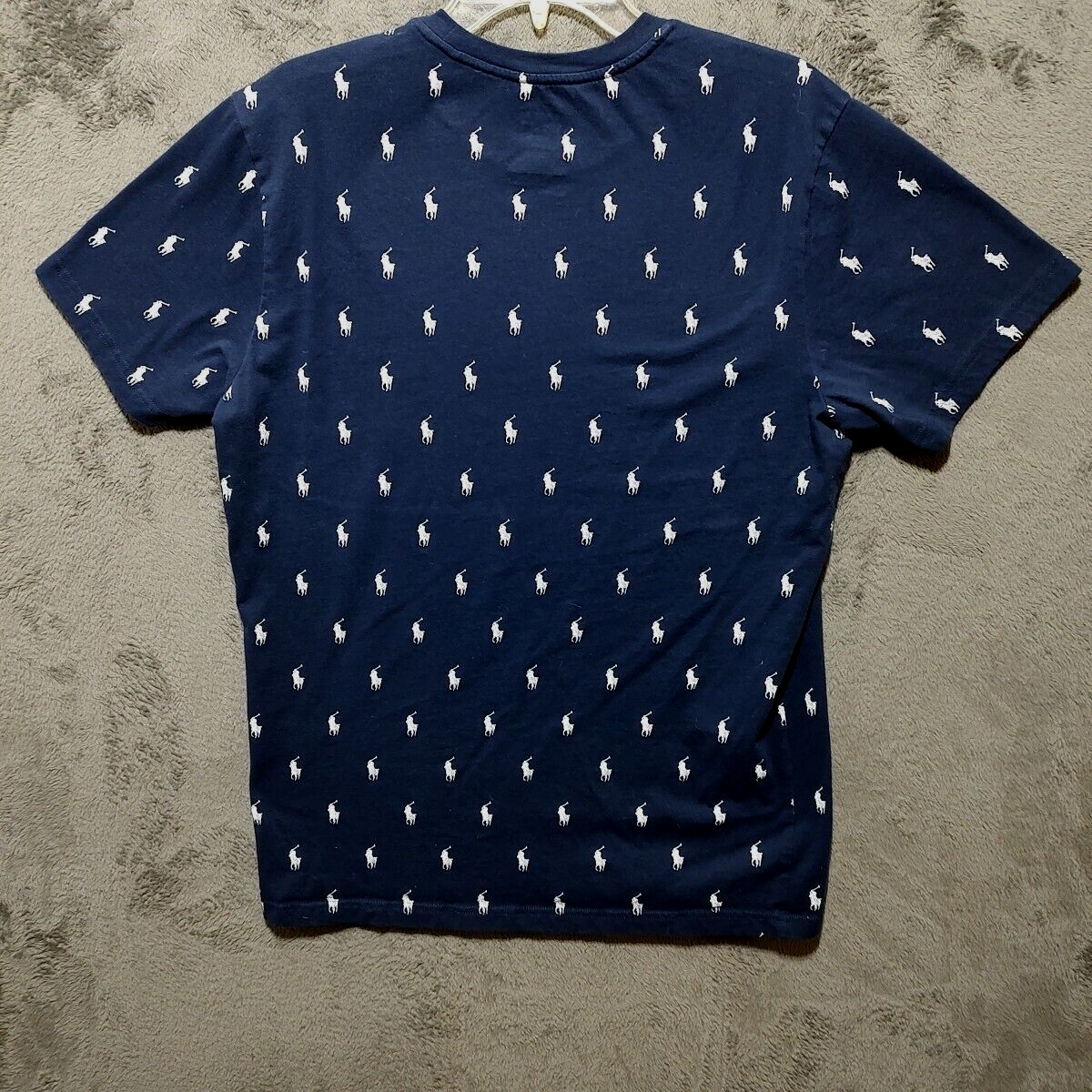 POLO Ralph Lauren camicia adulto blu medio grafica pony logo manica corta uomo