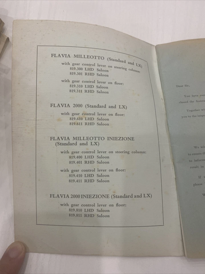 uso e manutenzione lancia Flavia - Immagine 3 di 4