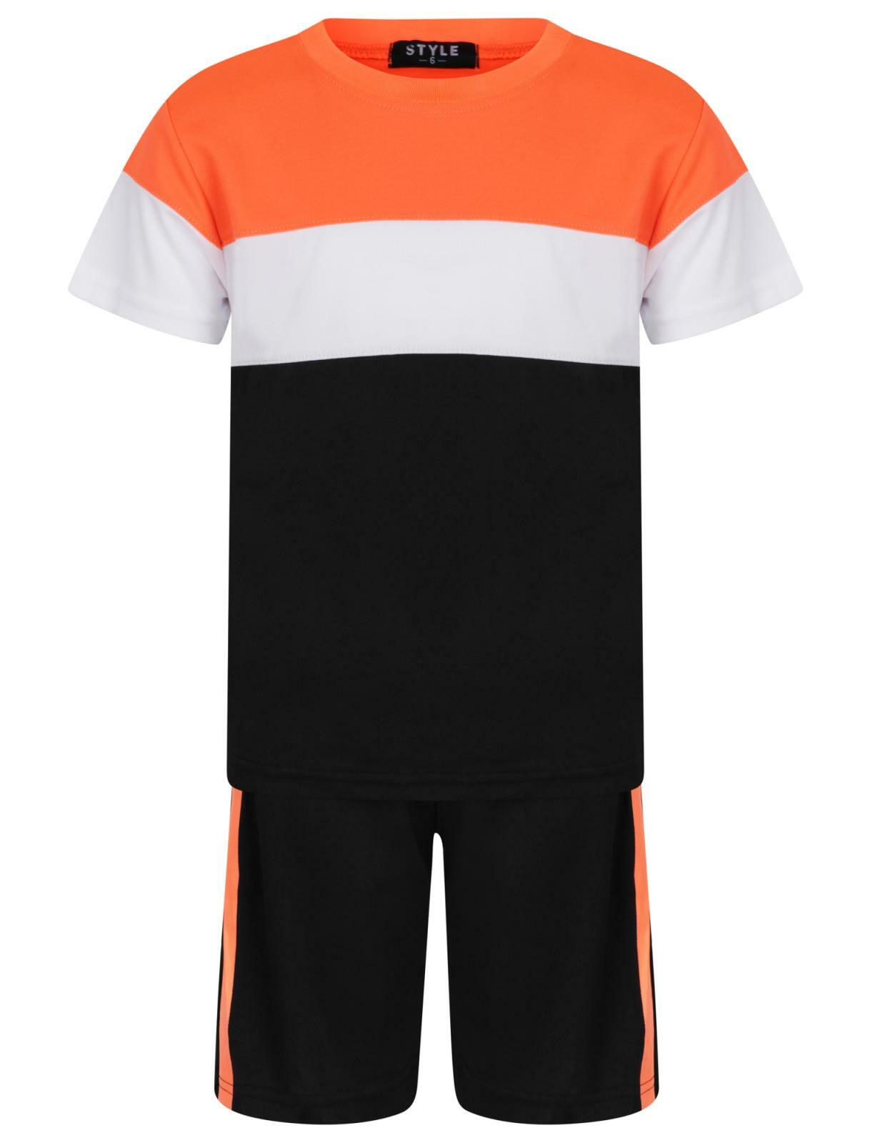 Boys Shorts and TShirt Set Two Toned Co Ords Striped Summer Outfit 3