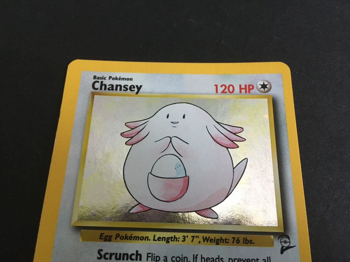 Pokemon Chansey HOLO 3/130 - Base Set 2 - Excellent Condition - Actual Card