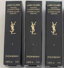 YSL Lash Clash Mascara Volume Extreme black travel lot set x 3 - 2ml 0.06oz each