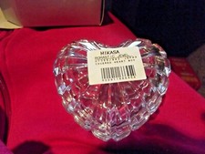 Mikasa Romantic Jewel Covered Heart Trinket Box Crystal Heart Shaped Glass 