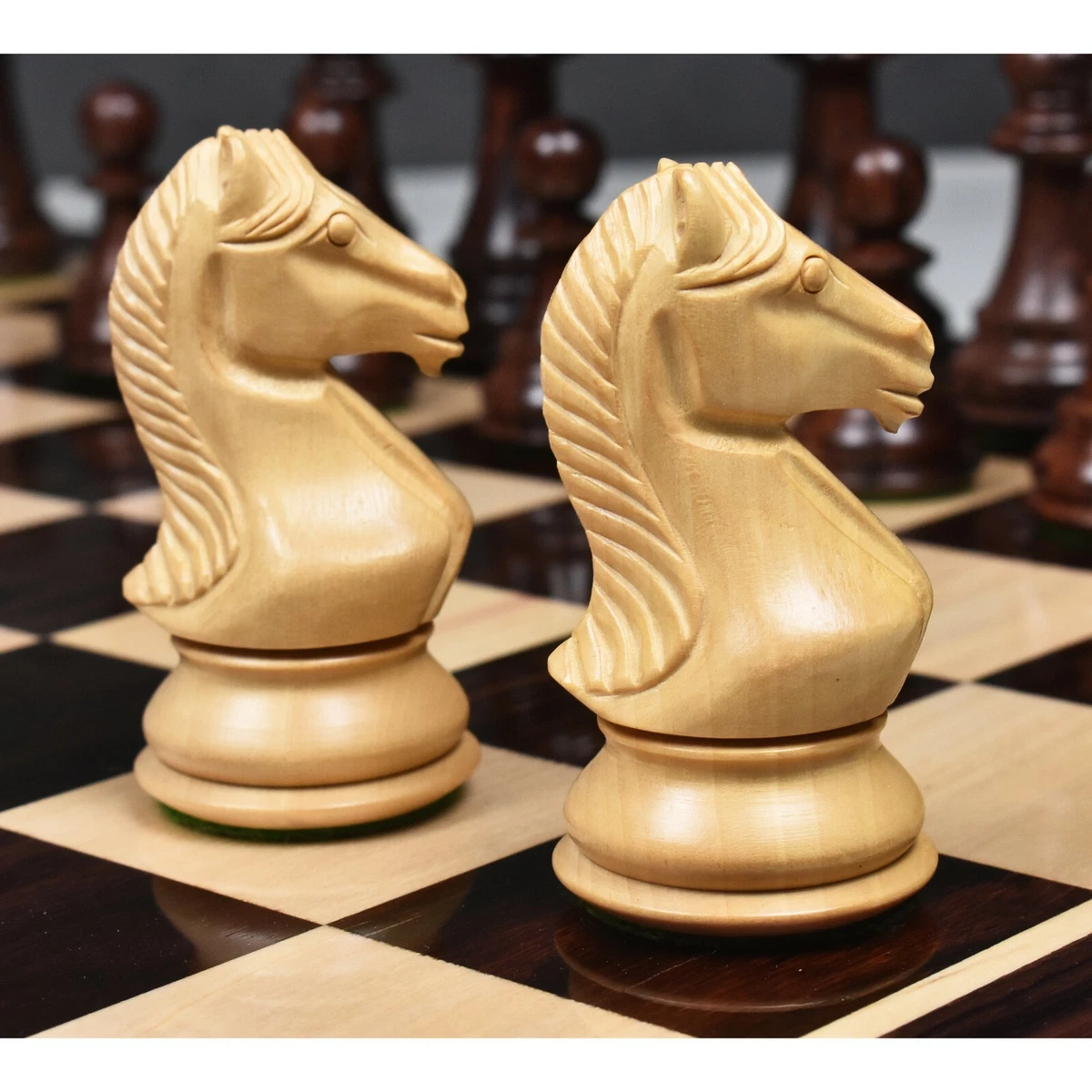 4.1 Pro Staunton Weighted Wooden Chess Set- Chess Pieces Only - Eboni – royalchessmall