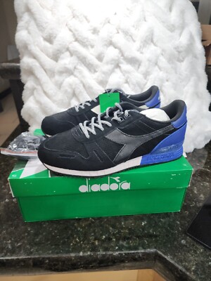 Diadora Mens Titan Suede Running Shoes Black Blue Style  display picture 2