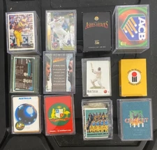 Various cricket card POG and sticker base sets Scanlens Stimorol Futera Select