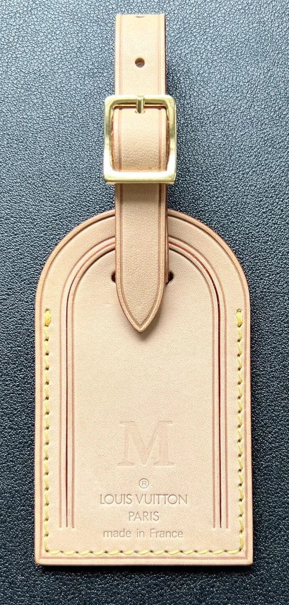 Authentic Louis Vuitton Luggage Tag w/ M Stamp 🇫🇷 Natural Vachetta  Pristine