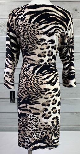 INC Beige 3/4 Sleeves Animal Print Surplice Mini Dress Plus Sz 0X MSRP $99 B2013 - Picture 6 of 9