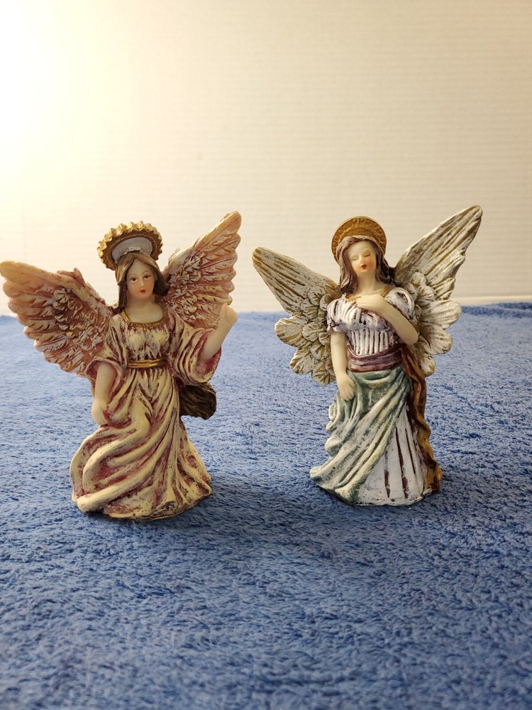 Pair of Angel Statues Figurine Christmas Easter Religious  5