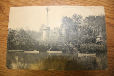Carte postale Butry moulin a vent 10c rose Semeuse  N°129 1905 SOU