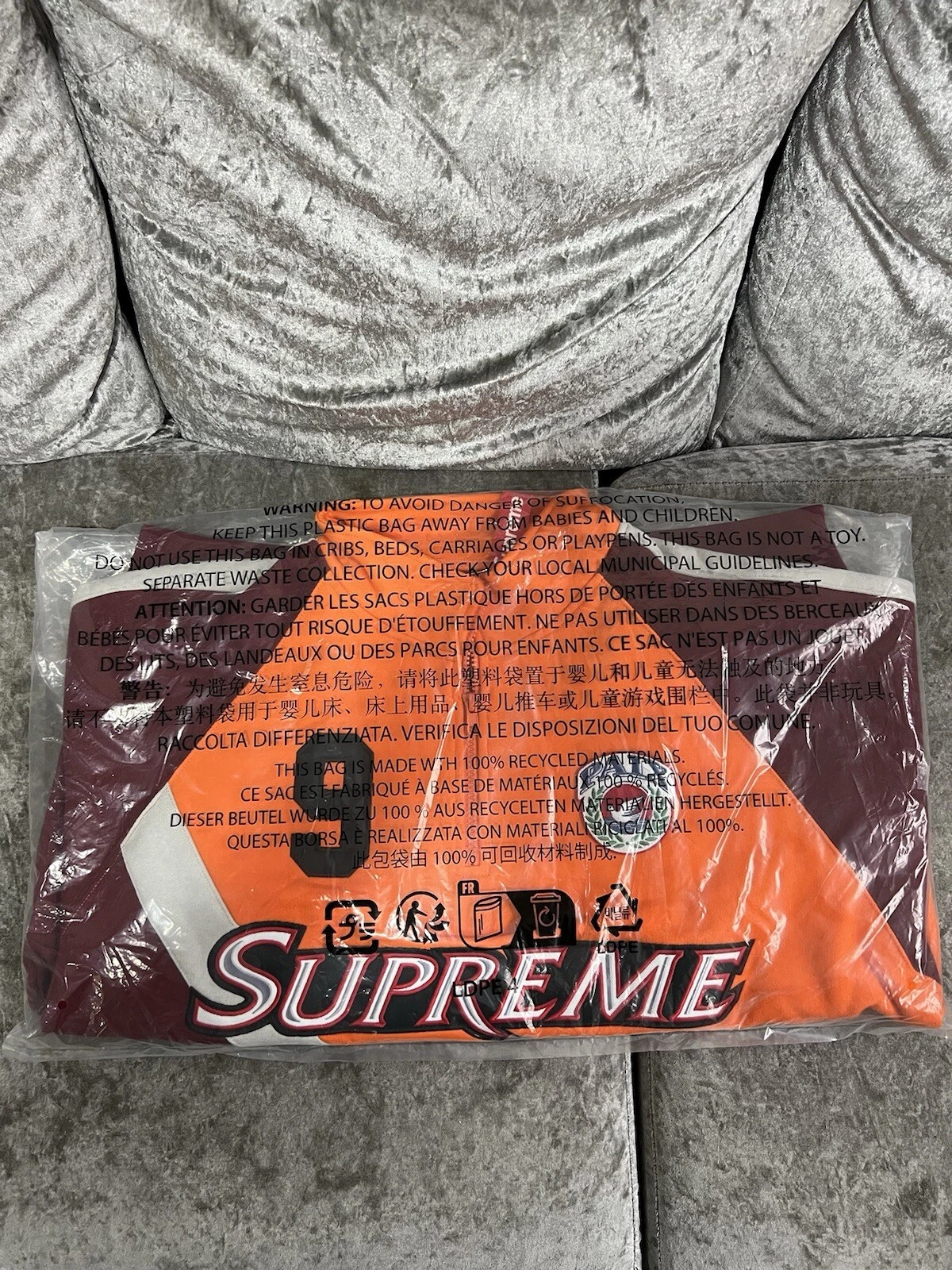 Sweat demi zip Supreme Equipé/Equipe orange foncé ? Large (L) ✅ livraison gratuite ?