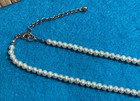 QVC Diamonique Sterling Art Deco CZ & Freshwater Pearl Necklace 16" + Extend — photo 3