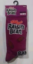 One Pair of Kellogg's Raisin Bran Crew Socks Fits Men's Shoe Size 6-12