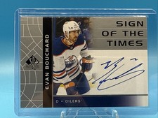 Evan Bouchard Auto - 2022-23 SP Authentic Retro Sign of the Times #RSOTT-EB