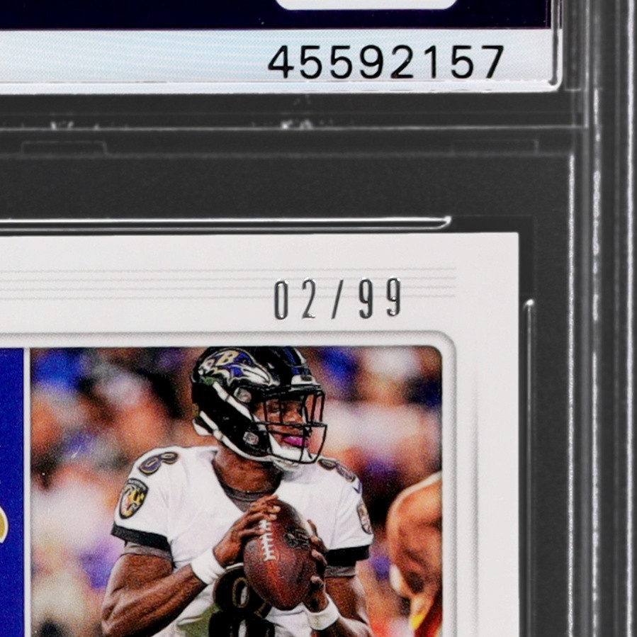 2018 Panini Honors Lamar Jackson #448 PSA 10 RC Score Update Rookie 2/99 view 9