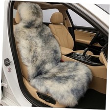 Genuine Australian Sheepskin Car Seat Covers, Fluffy Long Wool  grey tips