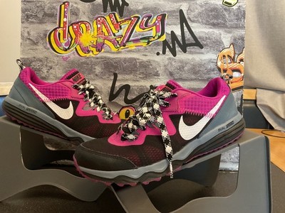 Nike Dual Fusion Trail 5 UK Damen-Turnschuhe schwarz/pink Laufen Wandern sehr guter Zustand 