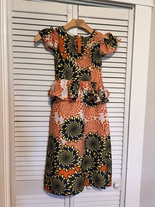 NIGERIAN AFRICAN Kids Girls Dress Size 6 Handmade Maxi Open Shoulder Aline