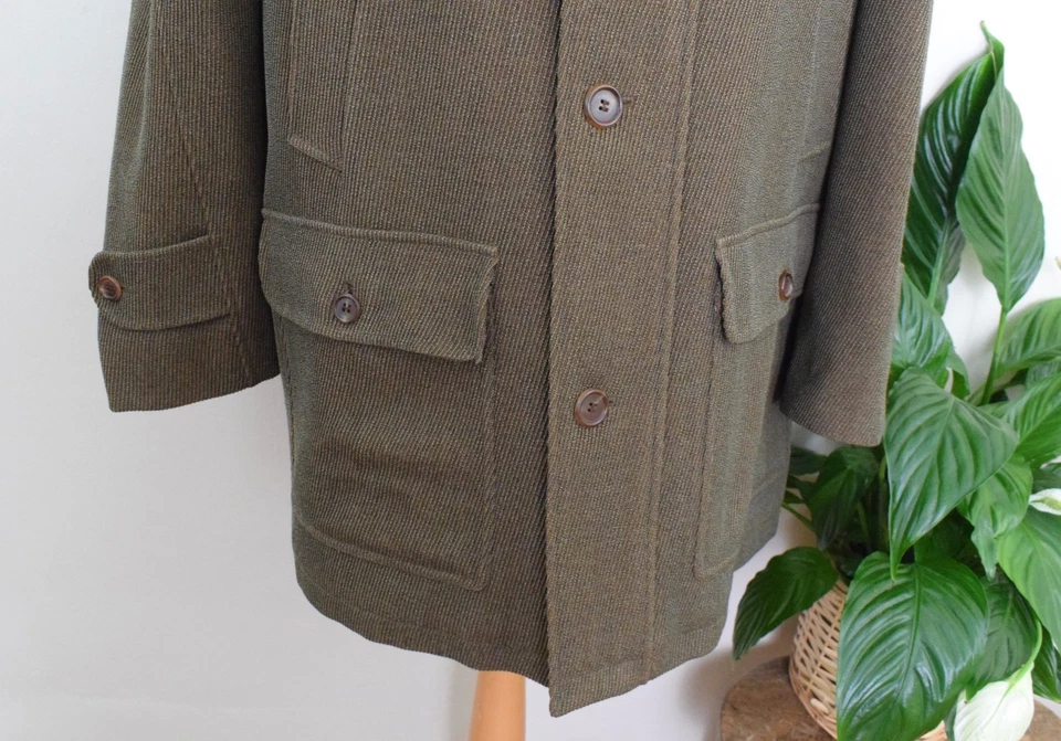 AQUASCUTUM Cavalry Twill Country Coat Size Small 38R/48R Raglan Fleece Lined - Image 4 of 4