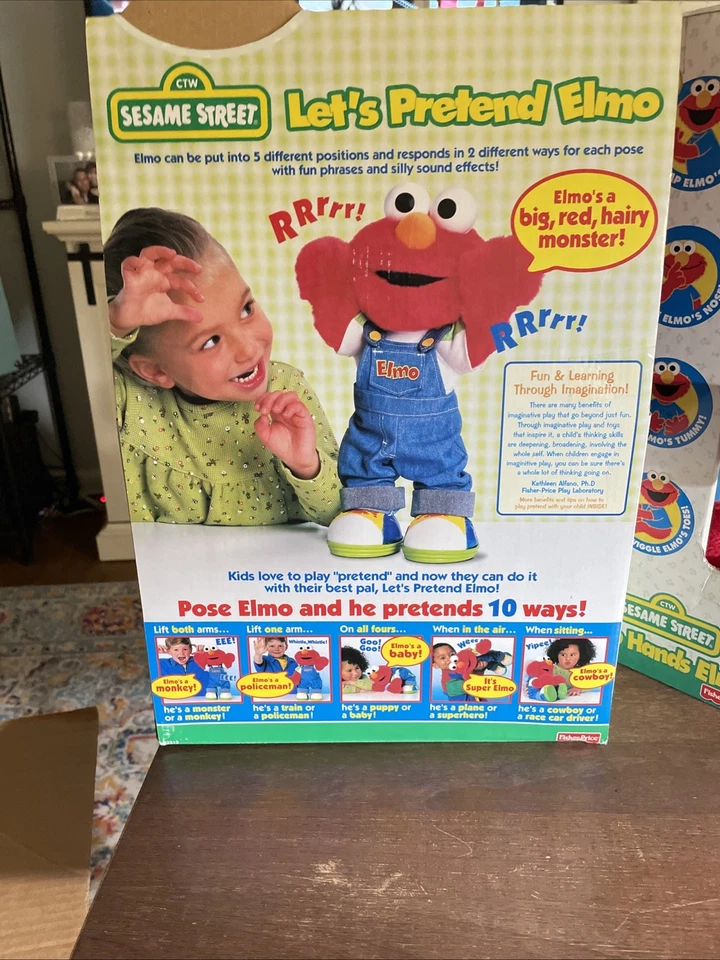 Muñeca de juguete parlante de peluche Fisher Price Elmo 1999 Plaza Sésamo de colección Foto 2 de 4