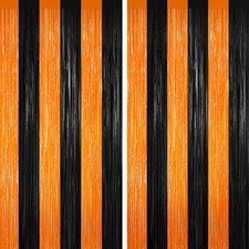 2 Pack Black Orange Tinsel Foil Fringe Curtain Party Door Backdrop Decor