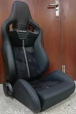 Pair Recaro Style Bucket Seat Half Leather Compatible Many Vehicles Inc Defender