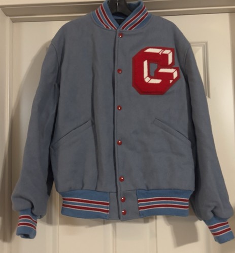 Butwin Vintage Americana Letterman Varsity Blue Wool Red Snap Letter G Size M - Image 1